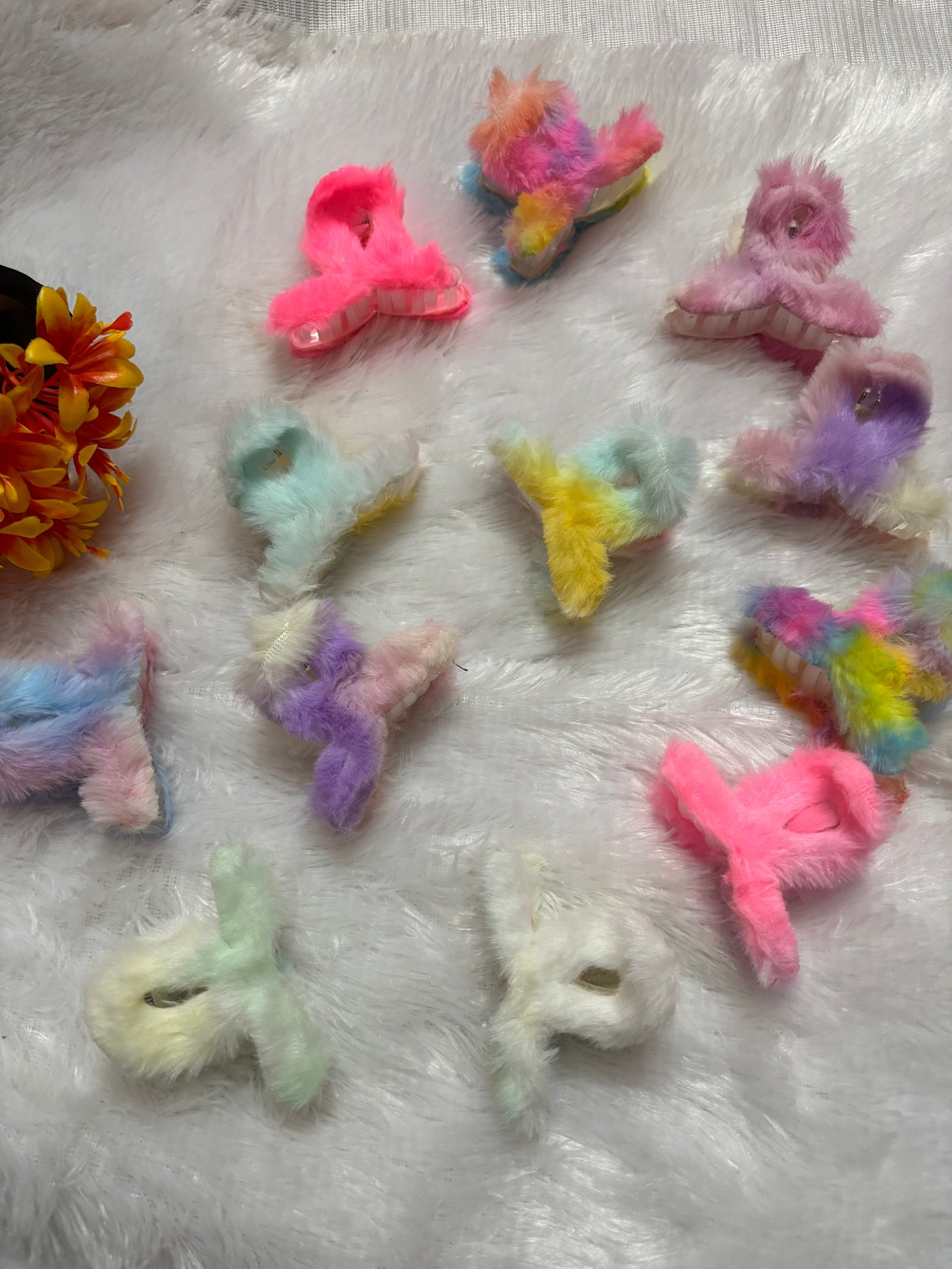 Faux Fur hair Clutcher - Claw Clip Set of 3pc